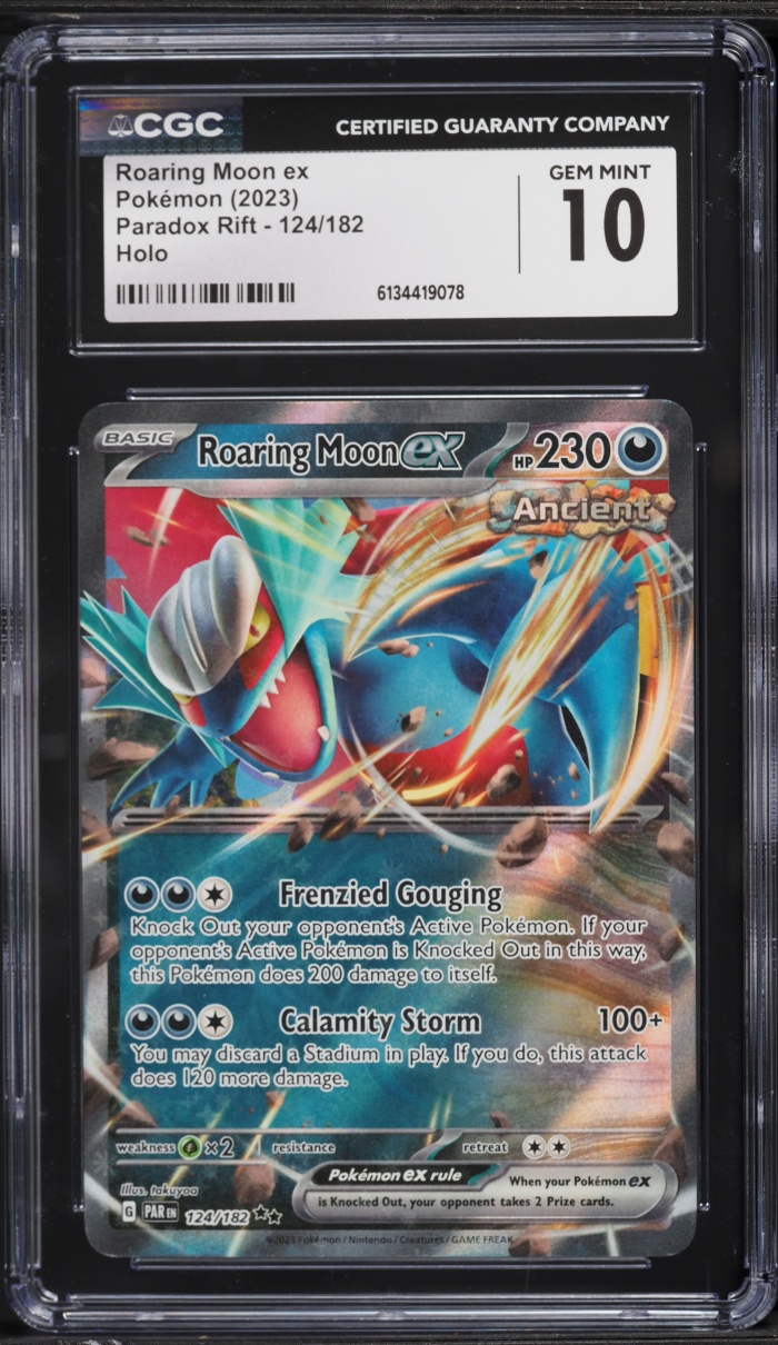 2023 Pokemon Scarlet & Violet Paradox Rift Holo Roaring Moon ex #124 CGC 10 GEM MINT