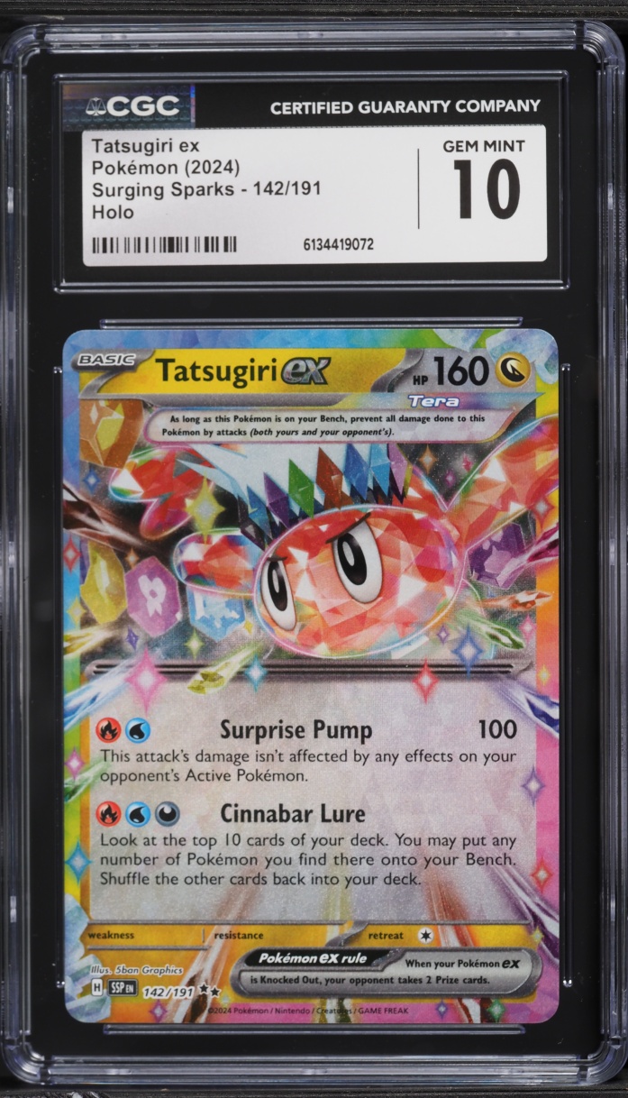 2024 Pokemon Scarlet & Violet Surging Sparks Holo Tatsugiri ex #142 CGC 10 GEM MINT