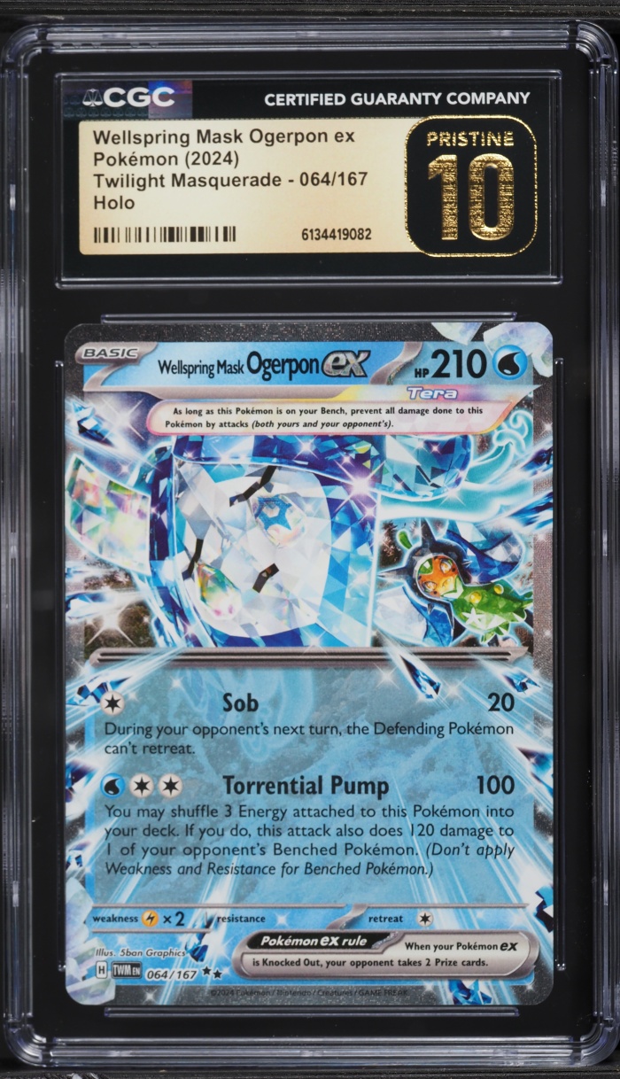 2024 Pokemon SV Twilight Masquerade Holo Wellspring Mask Ogerpon ex #64 CGC 10 PRISTINE