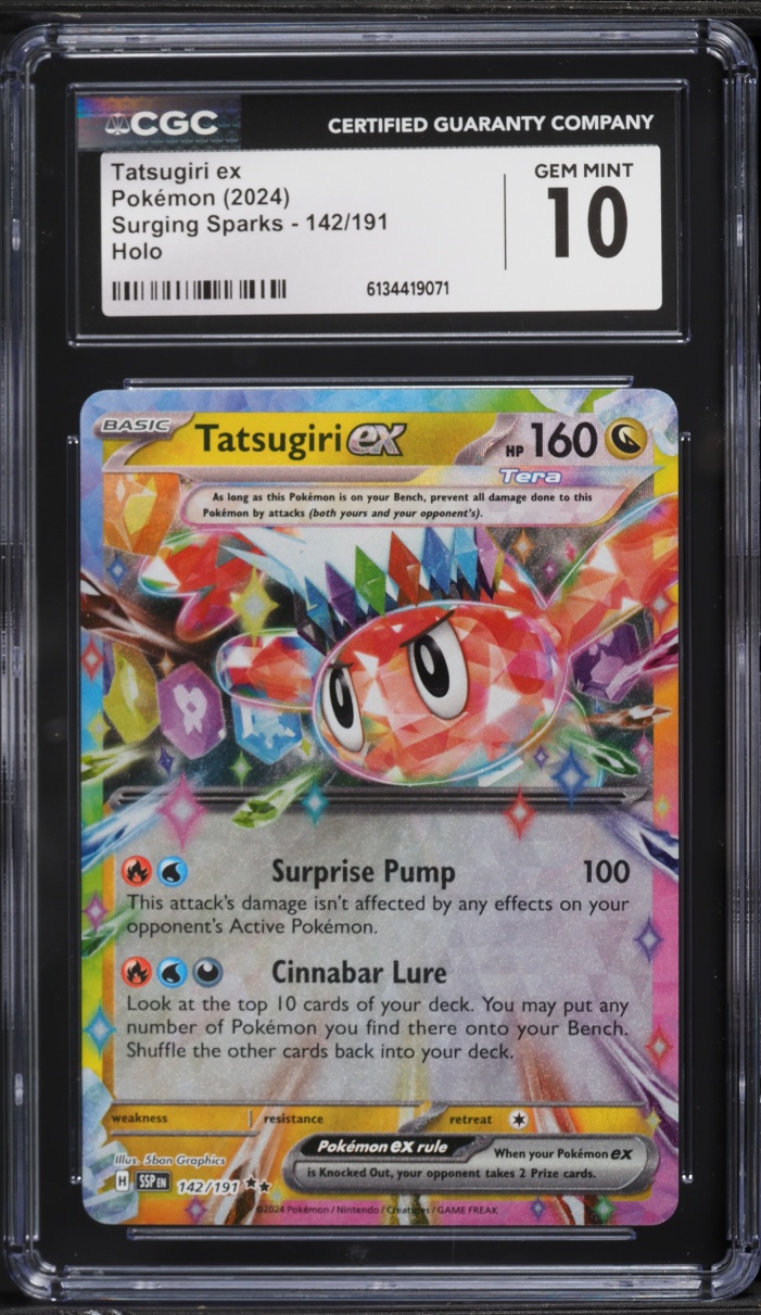 2024 Pokemon Scarlet & Violet Surging Sparks Holo Tatsugiri ex #142 CGC 10 GEM MINT