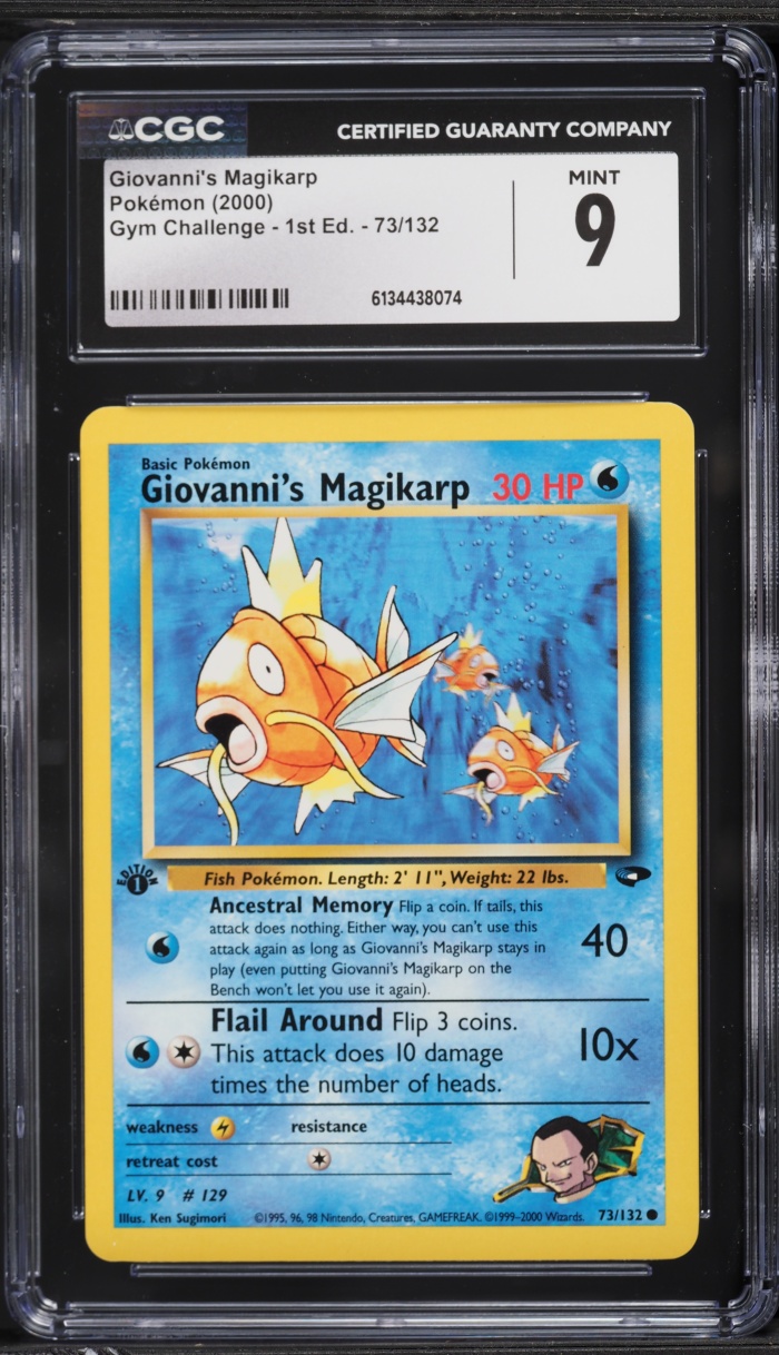 2000 Pokemon Gym Challenge 1st Edition Giovanni's Magikarp #73 CGC 9 MINT