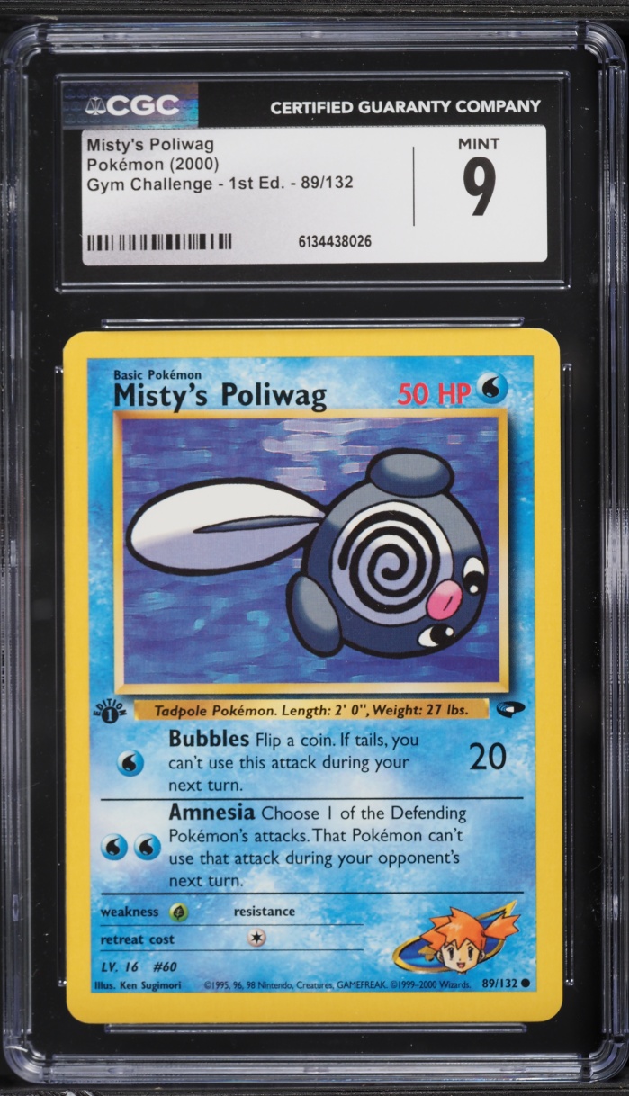 2000 Pokemon Gym Challenge 1st Edition Misty's Poliwag #89 CGC 9 MINT