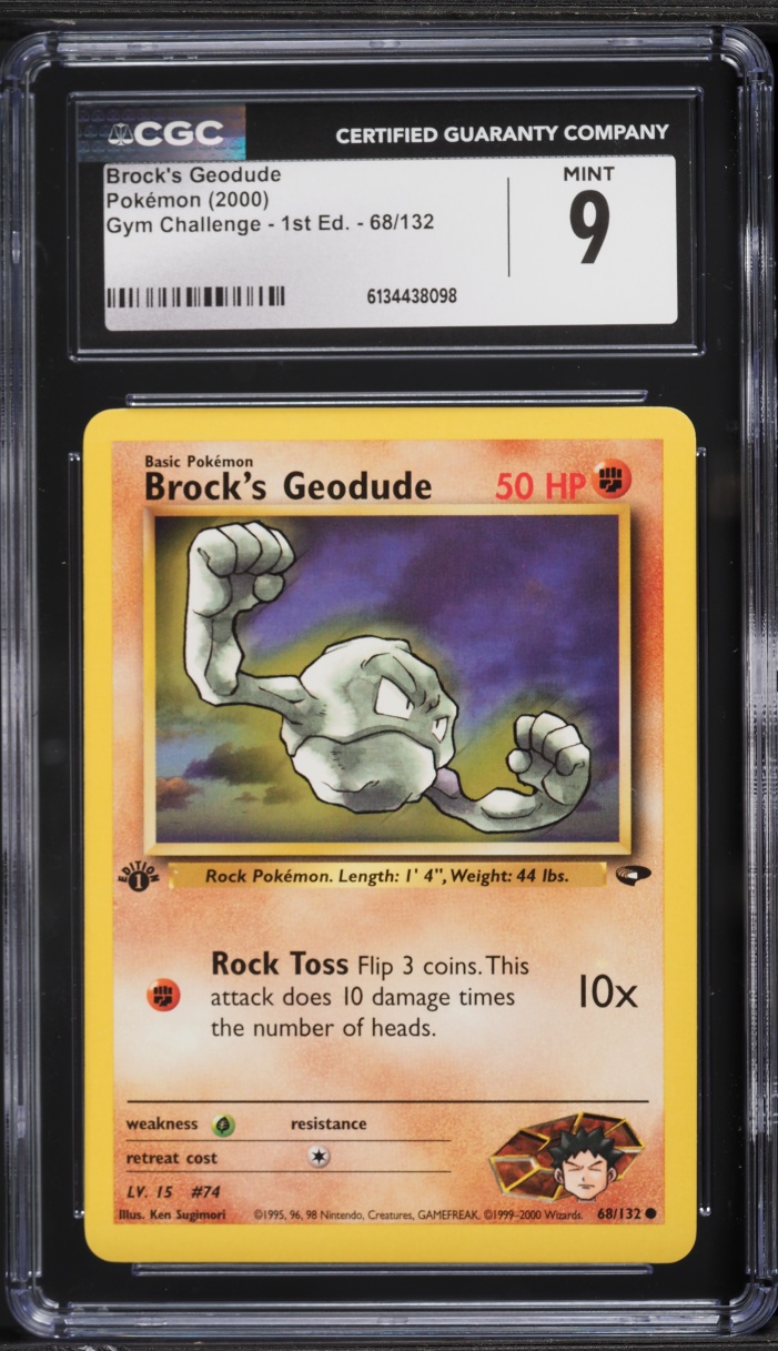 2000 Pokemon Gym Challenge 1st Edition Brock's Geodude #68 CGC 9 MINT