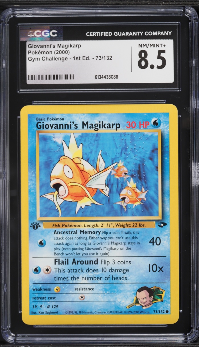 2000 Pokemon Gym Challenge 1st Edition Giovanni's Magikarp #73 CGC 8.5 NM-MT+