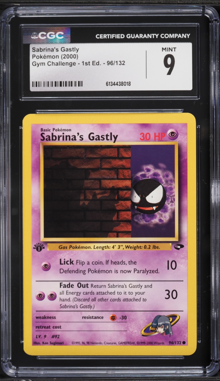 2000 Pokemon Gym Challenge 1st Edition Sabrina's Gastly #96 CGC 9 MINT