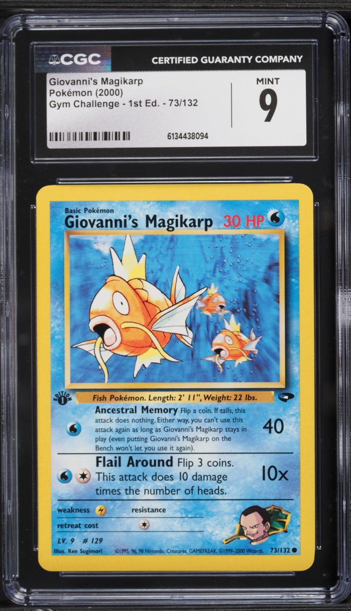 2000 Pokemon Gym Challenge 1st Edition Giovanni's Magikarp #73 CGC 9 MINT