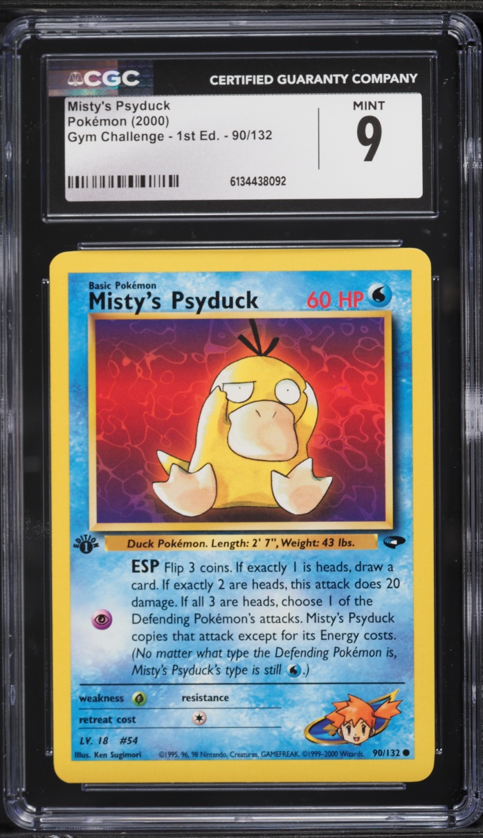 2000 Pokemon Gym Challenge 1st Edition Misty's Psyduck #90 CGC 9 MINT