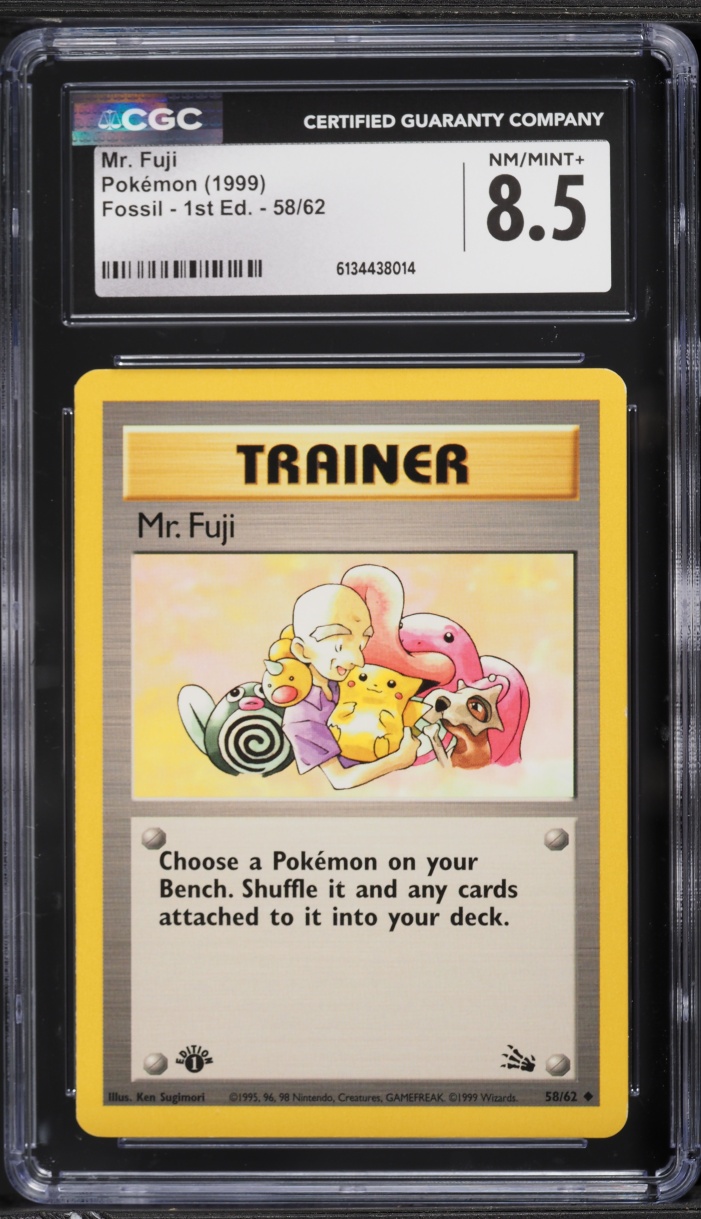 1999 Pokemon Fossil 1st Edition Mr. Fuji #58 CGC 8.5 NM-MT+