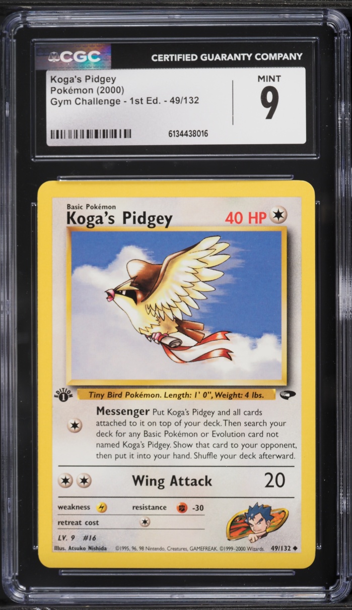2000 Pokemon Gym Challenge 1st Edition Koga's Pidgey #49 CGC 9 MINT