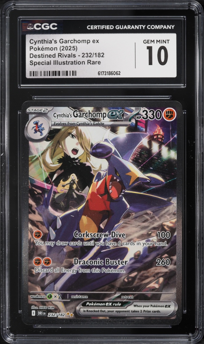 2025 Pokemon Scarlet & Violet Destined Rivals SIR Cynthia's Garchomp EX #232 CGC 10 GEM MINT