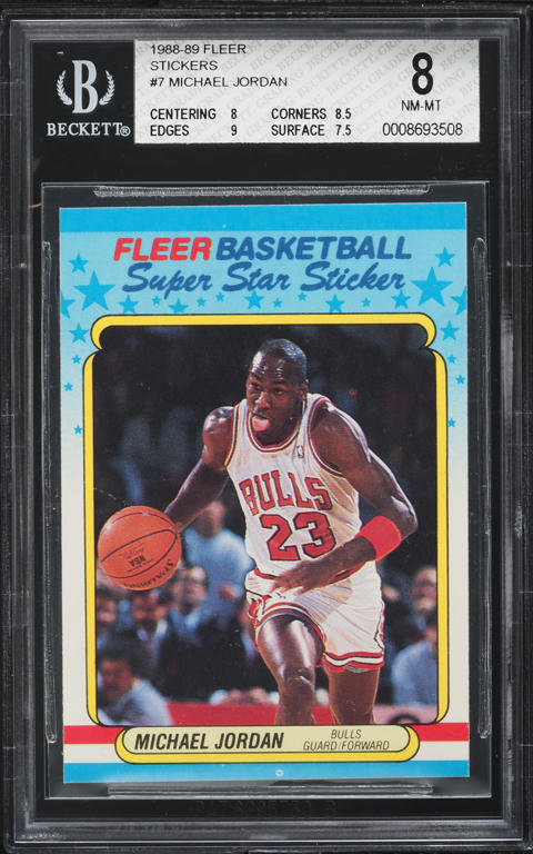 1988 Fleer Basketball Michael Jordan ALL-STAR, AUTO #120 BAS BGS 7