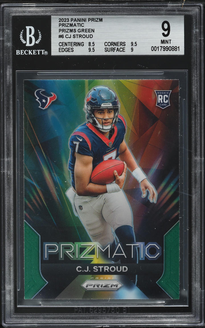 2023 Panini Prizm Prizmatic Green C.J. Stroud ROOKIE #6 BGS 9 MINT