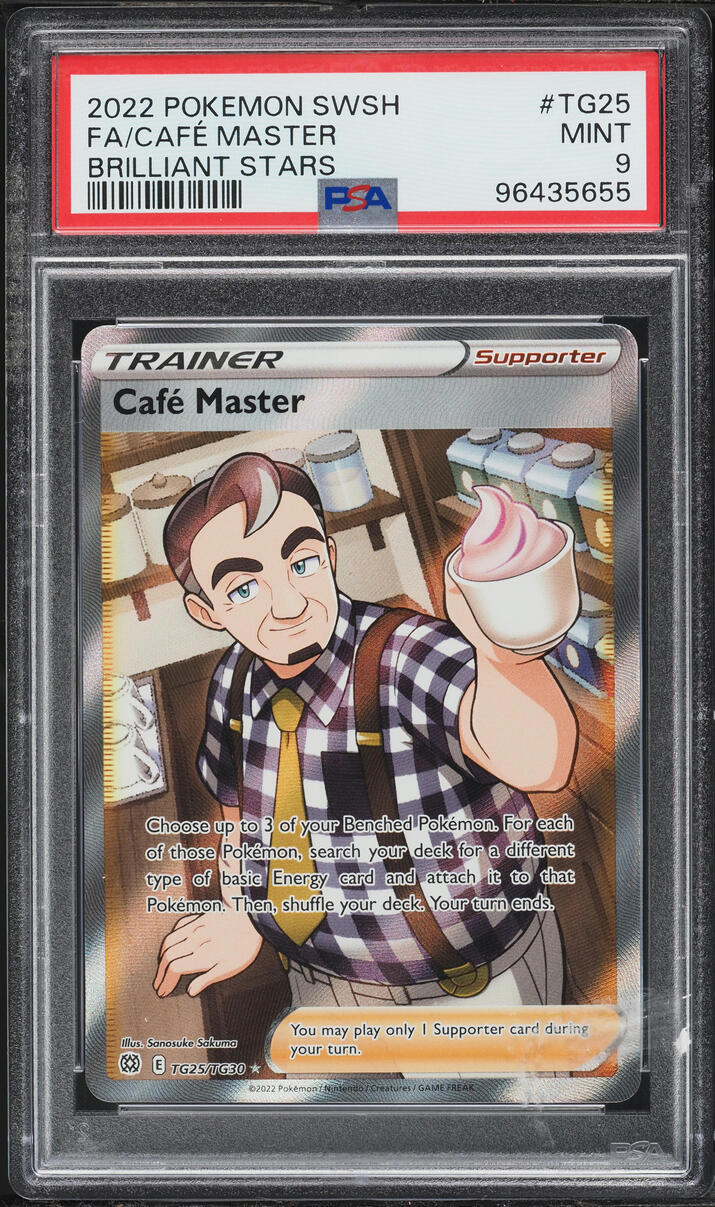 2022 Pokemon Sword & Shield Brilliant Stars Full Art Cafe Master #TG25 PSA 9 MINT