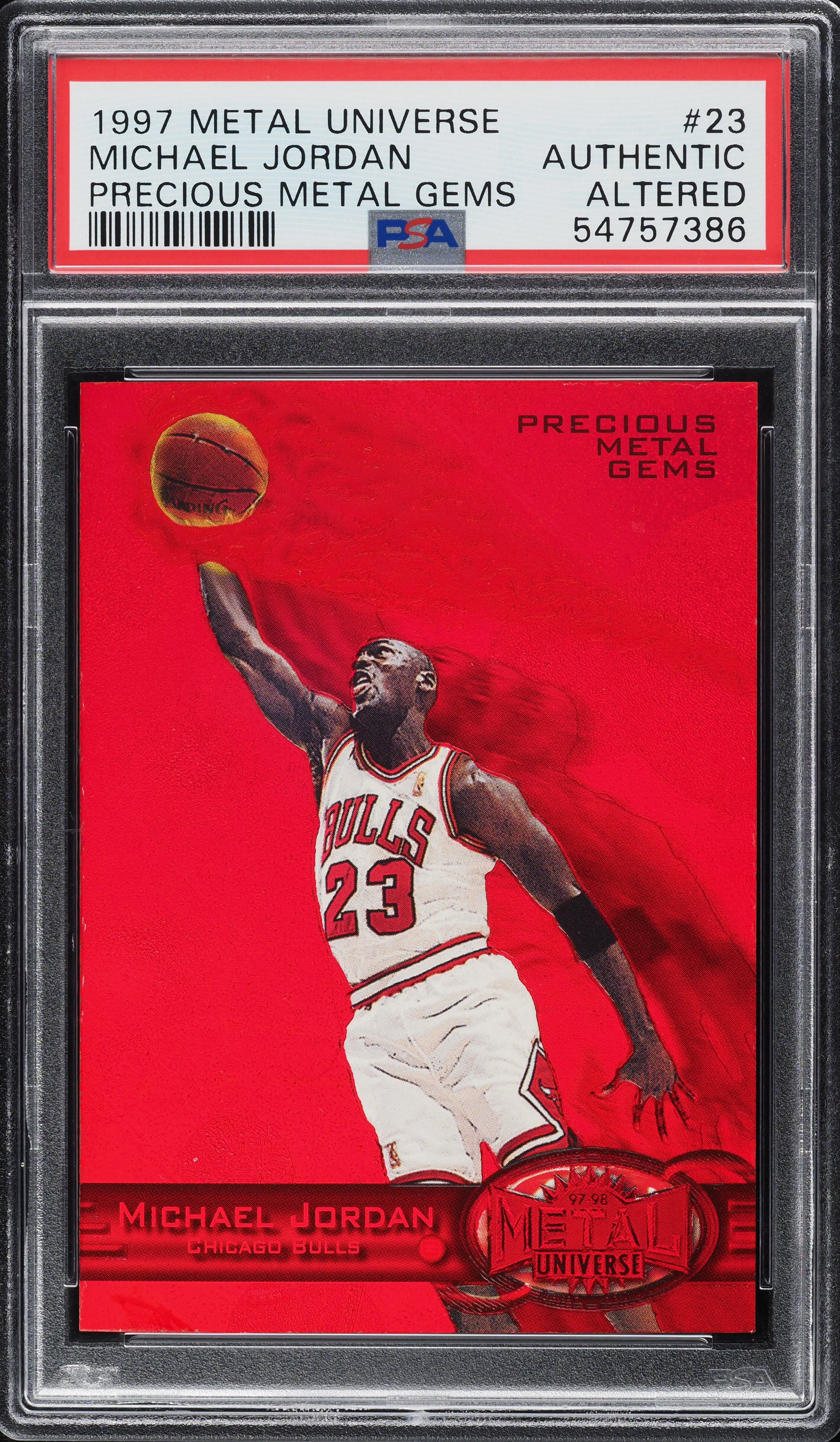 1997 Metal Universe Precious Metal Gems Michael Jordan PMG RED