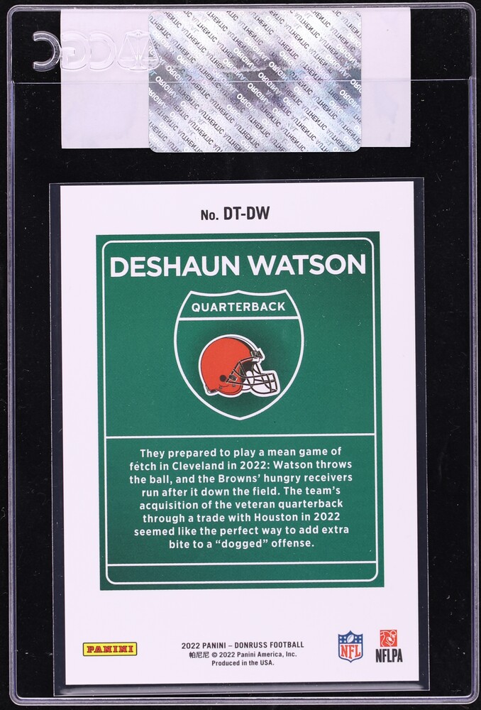 2022 Donruss Downtown Deshaun Watson #DT-DW CGC AUTH