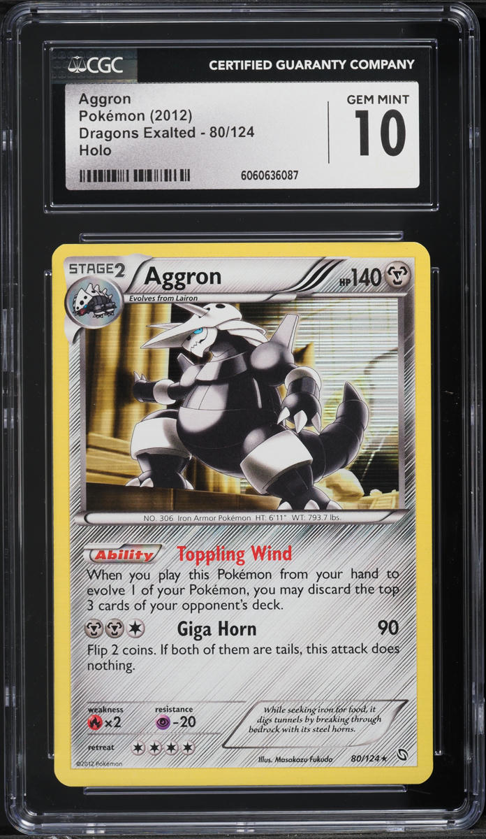 2012 Pokemon Black & White Dragons Exalted Holo Aggron #80 CGC 10 GEM MINT