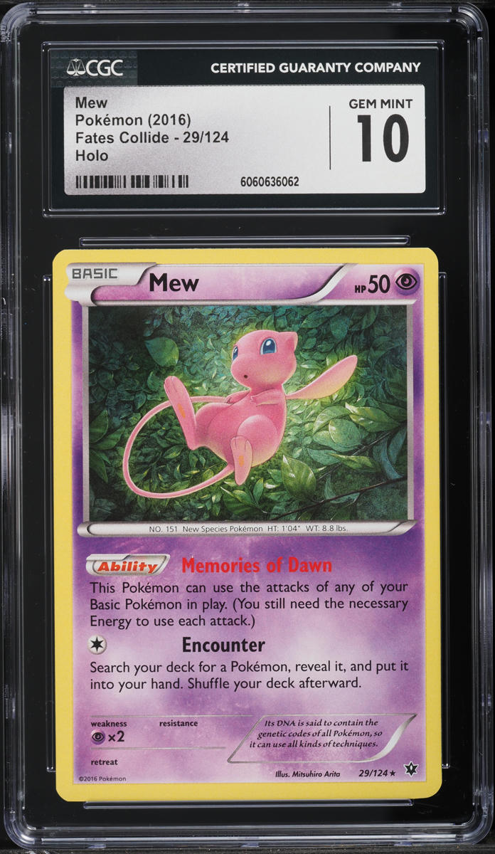 2016 Pokemon XY Fates Collide Holo Mew #29 CGC 10 GEM MINT