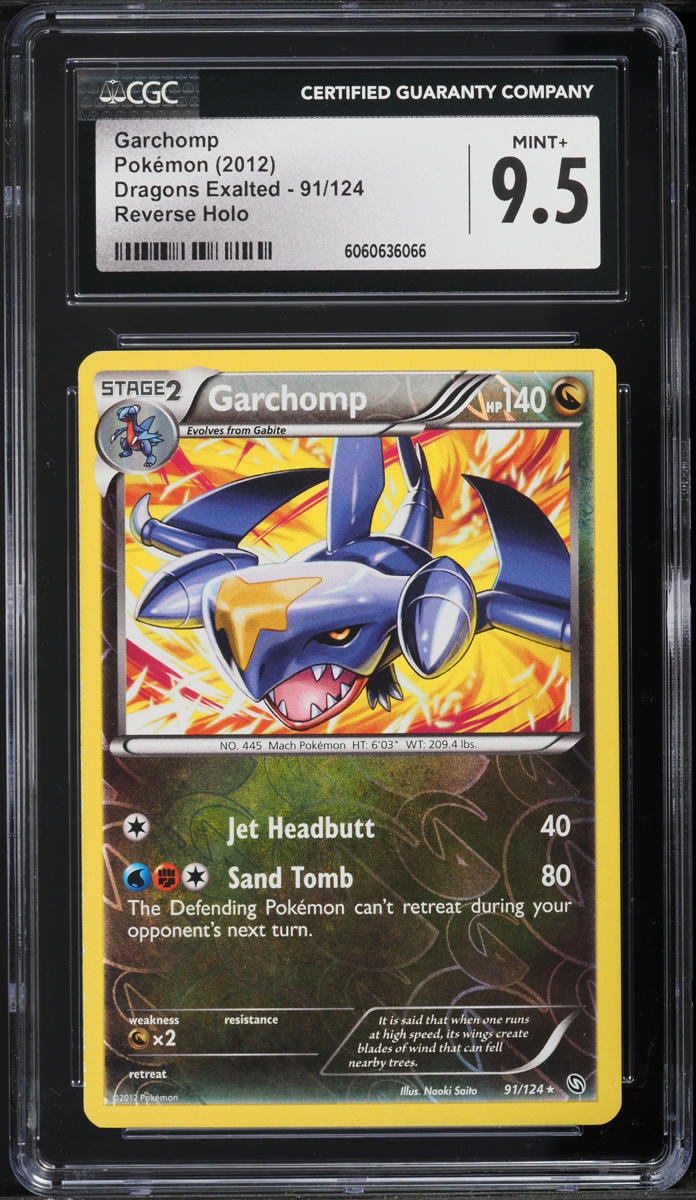 2012 Pokemon Black & White Dragons Exalted Reverse Holo Garchomp #91 CGC 9.5 MINT+