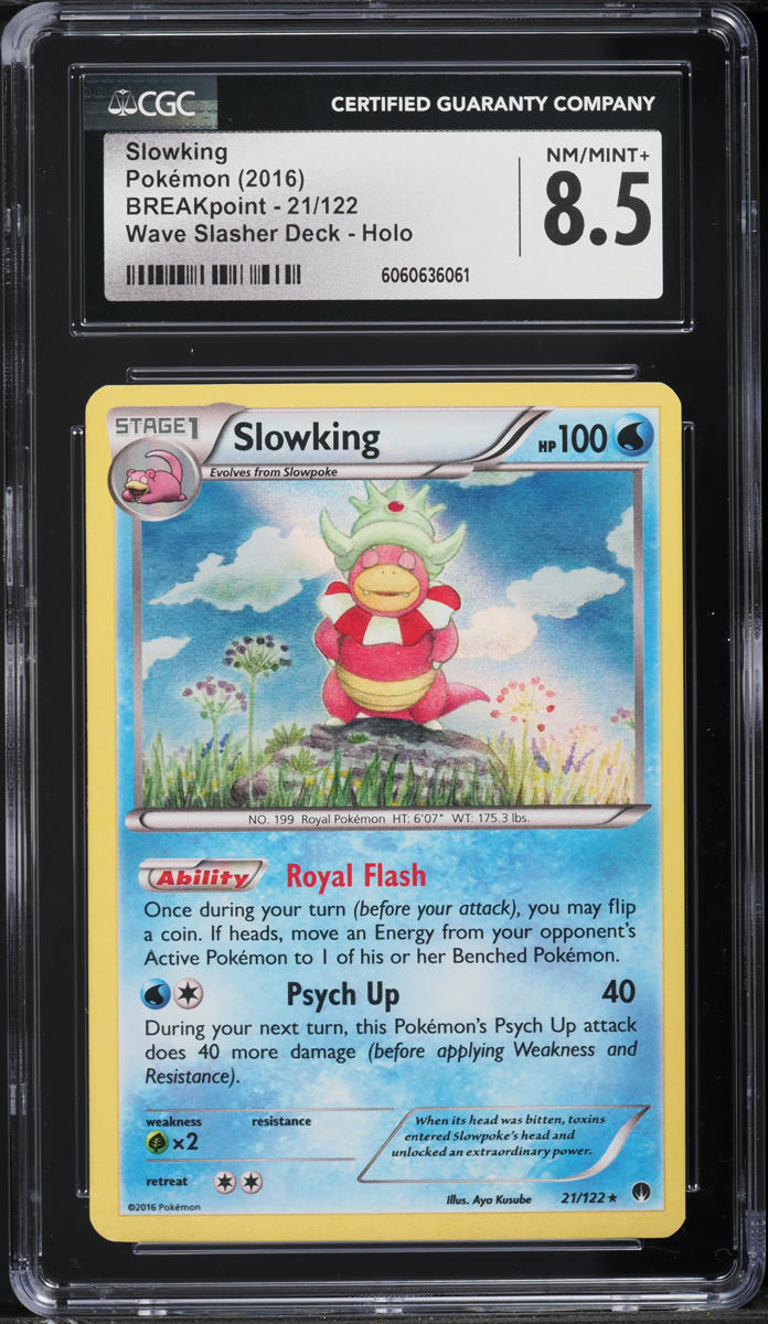 2016 Pokemon XY BREAKpoint Wave Slasher Deck Holo Slowking #21 CGC 8.5 NM-MT+