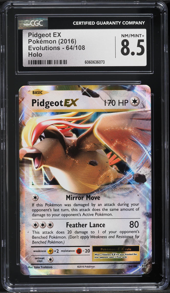 2016 Pokemon XY Evolutions Pidgeot EX #64 CGC 8.5 NM-MT+