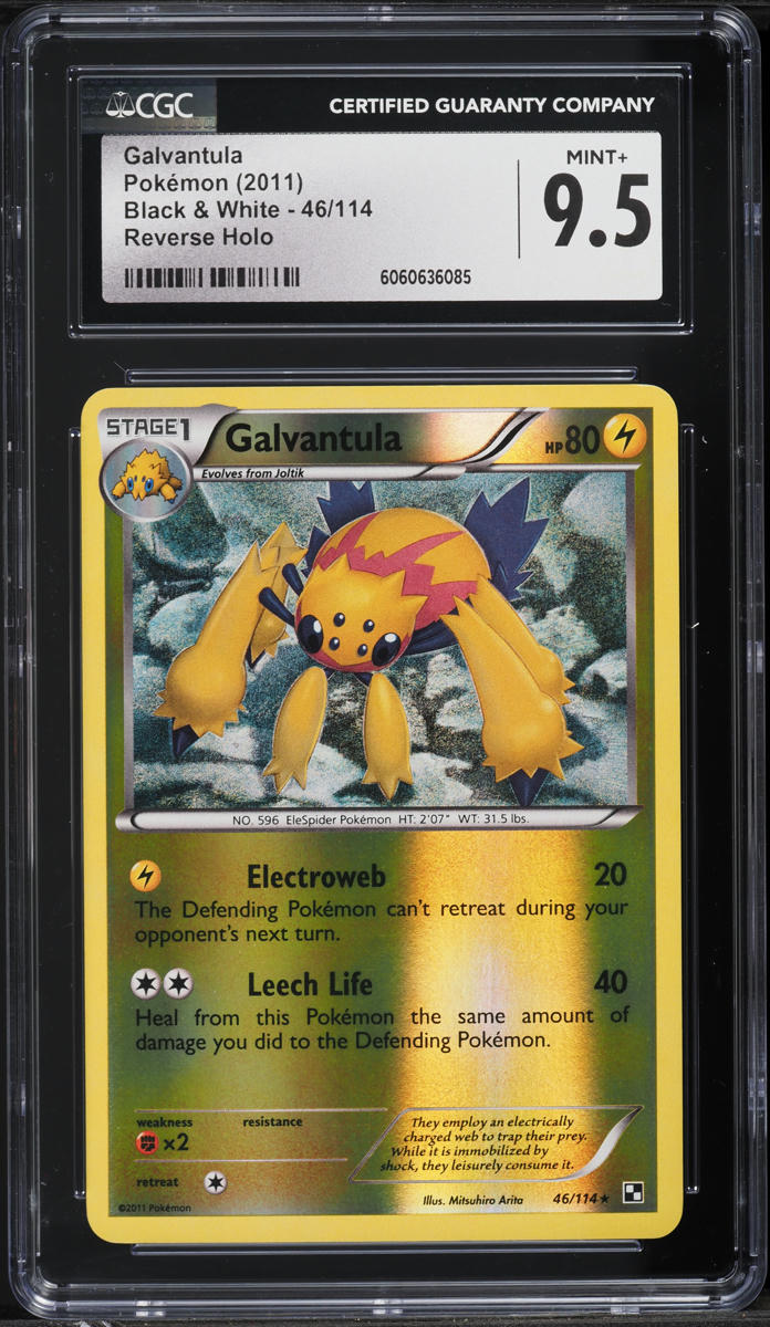 2011 Pokemon Black & White Reverse Holo Galvantula #46 CGC 9.5 MINT+