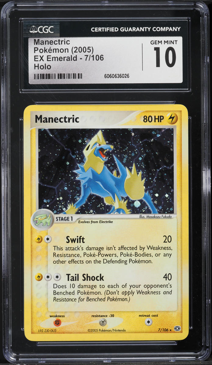 2005 Pokemon EX Emerald Holo Manectric #7 CGC 10 GEM MINT