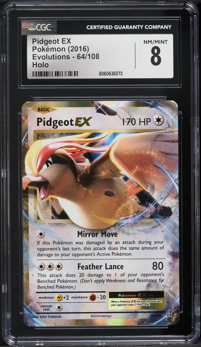 2016 Pokemon XY Evolutions Pidgeot EX #64 CGC 8 NM-MT