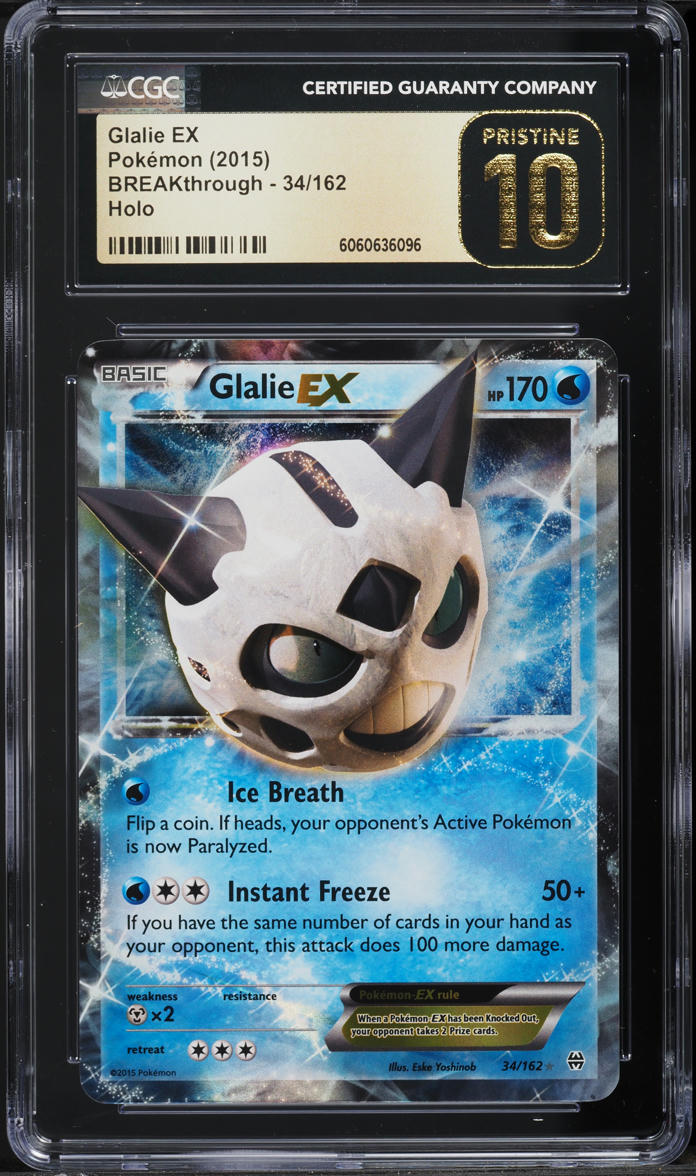 2015 Pokemon XY BREAKthrough Glalie EX #34 CGC 10 PRISTINE