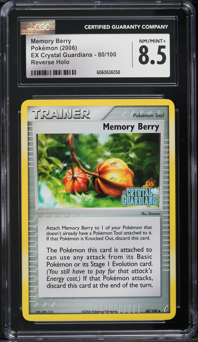 2006 Pokemon EX Crystal Guardians Reverse Holo Memory Berry #80 CGC 8.5 NM-MT+