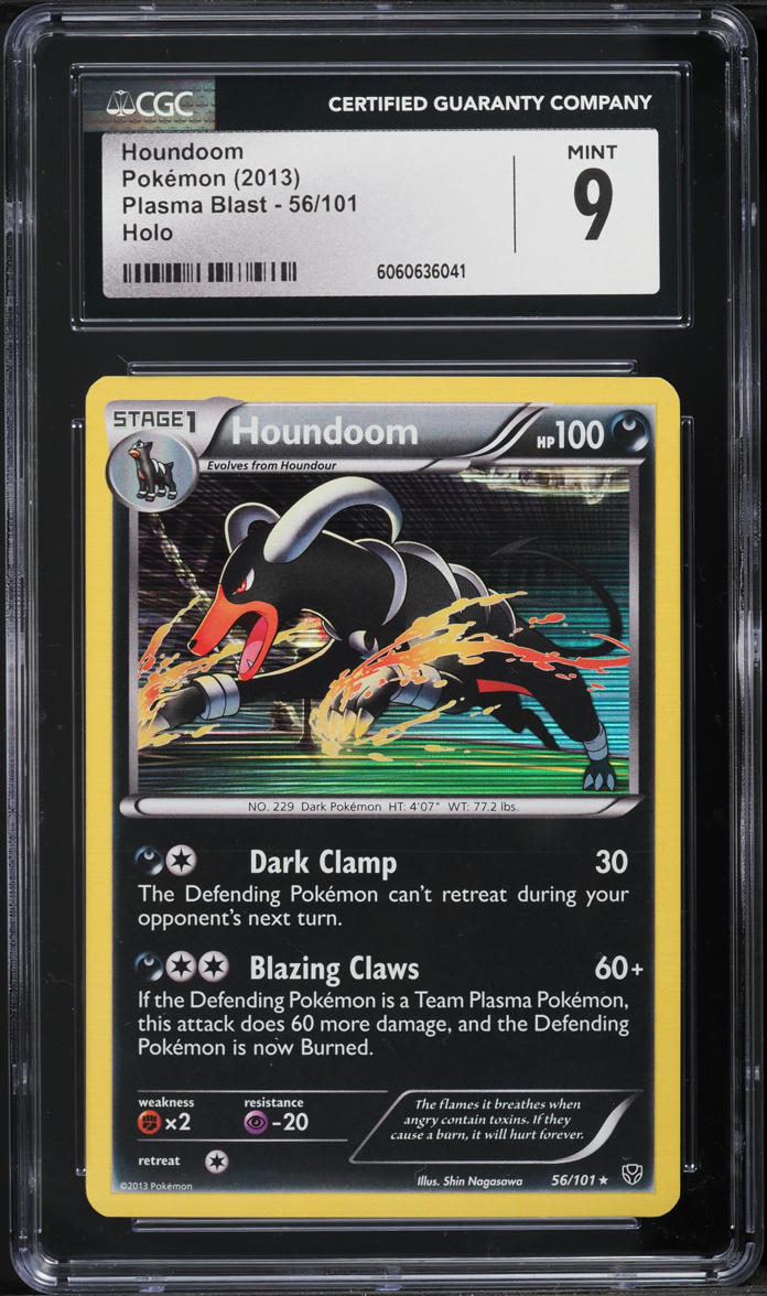 2013 Pokemon Black & White Plasma Blast Holo Houndoom #56 CGC 9 MINT