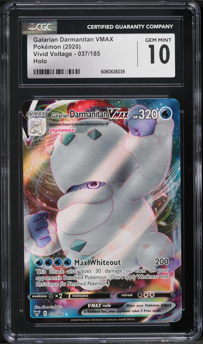 2020 Pokemon Sword & Shield Vivid Voltage Galarian Darmanitan VMAX #37 CGC 10 GEM MINT