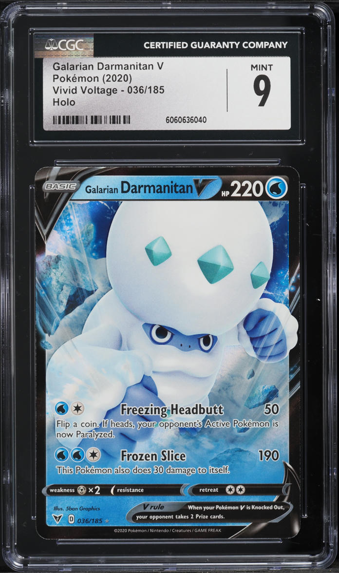 2020 Pokemon Sword & Shield Vivid Voltage Galarian Darmanitan V #36 CGC 9 MINT