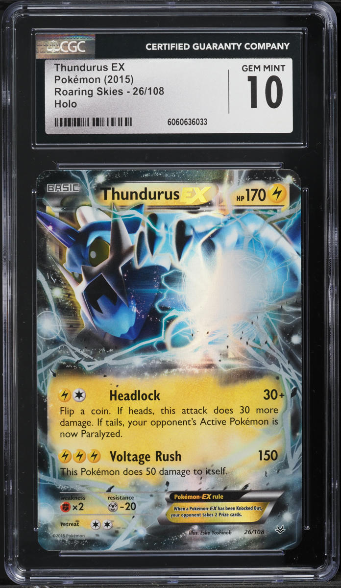 2015 Pokemon XY Roaring Skies Thundurus EX #26 CGC 10 GEM MINT