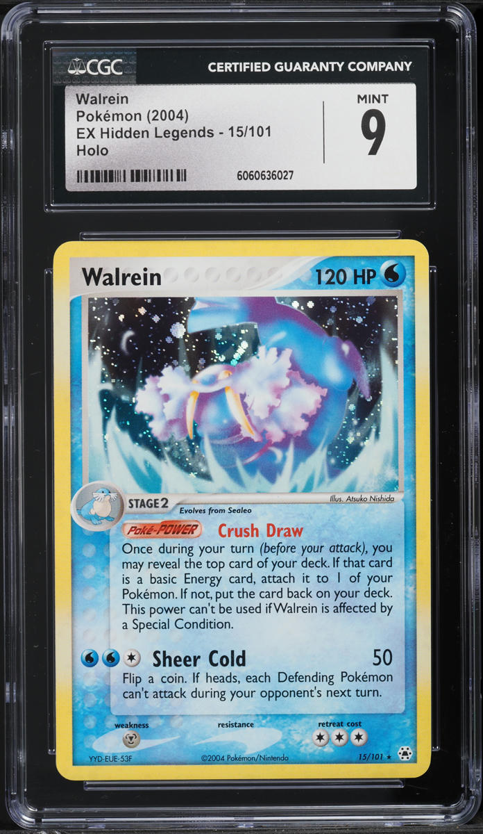 2004 Pokemon EX Hidden Legends Holo Walrein #15 CGC 9 MINT