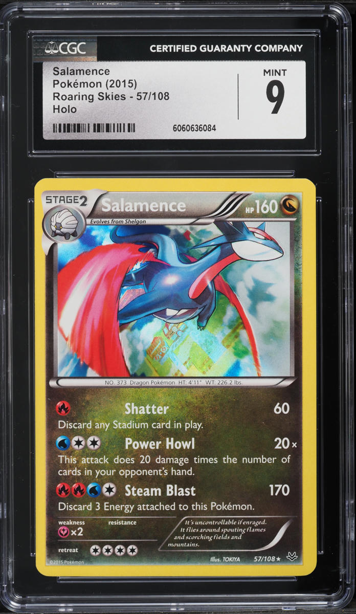 2015 Pokemon XY Roaring Skies Holo Salamence #57 CGC 9 MINT