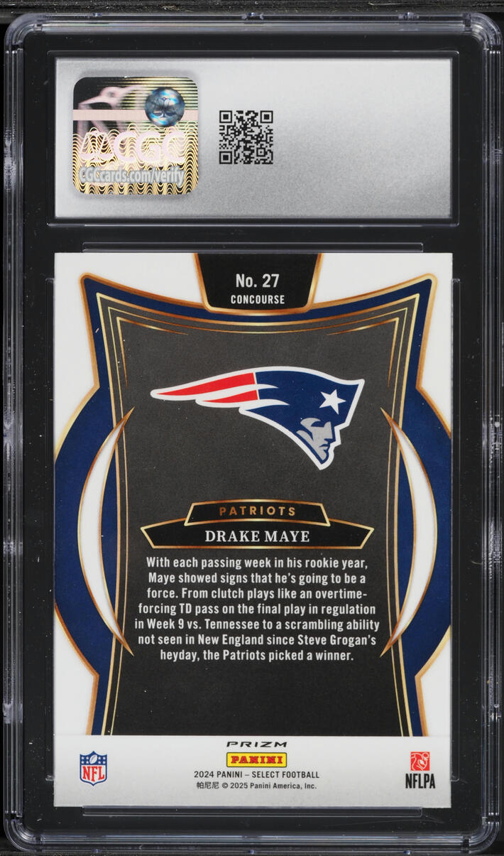 2024 Select Concourse Drake Maye ROOKIE #27 CGC 8.5 NM-MT+