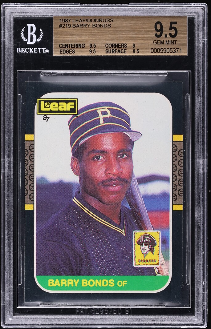 1987 Leaf Barry Bonds ROOKIE #219 BGS 9.5 GEM MINT