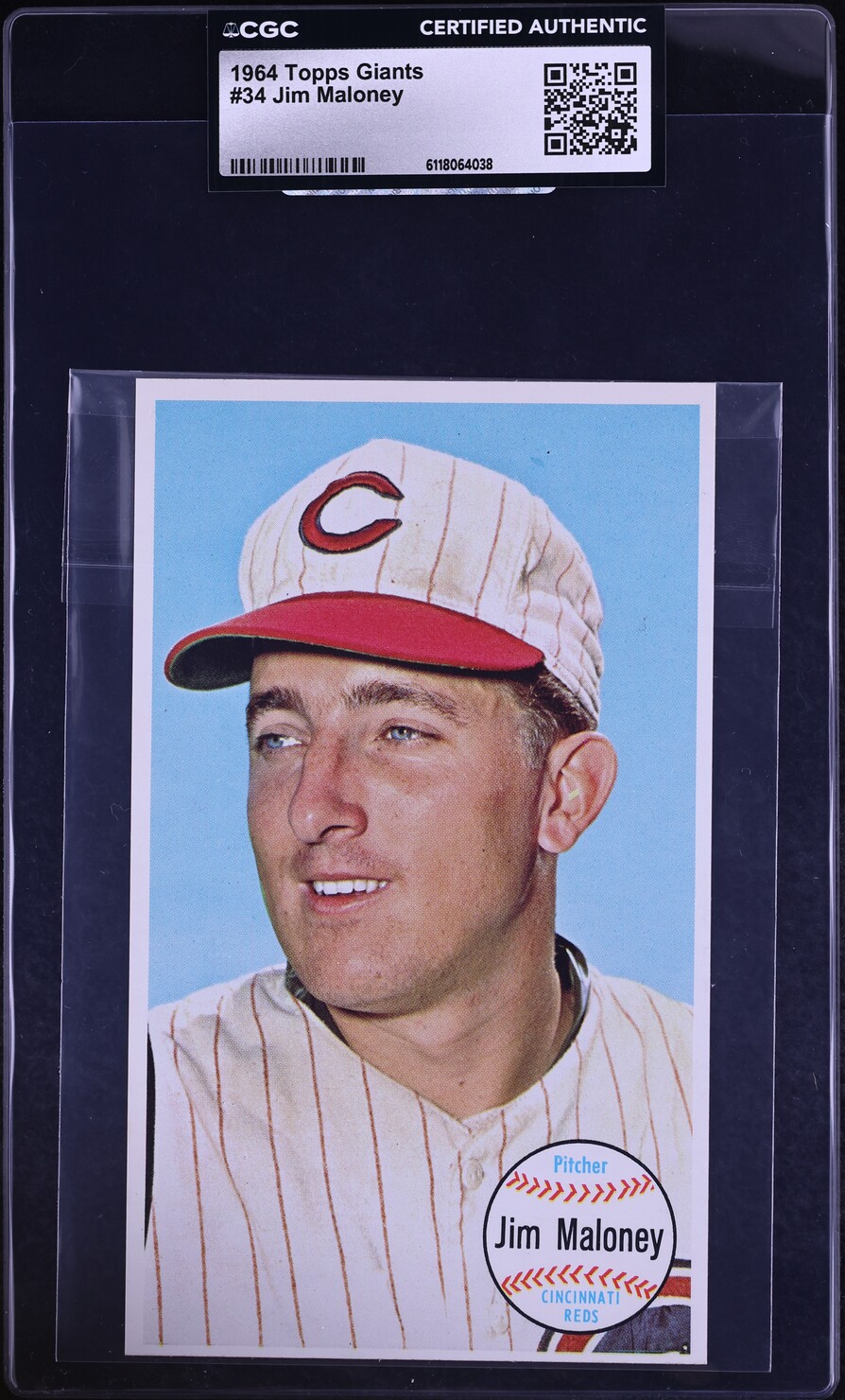 1964 Topps Giants Jim Maloney #34 CGC AUTH