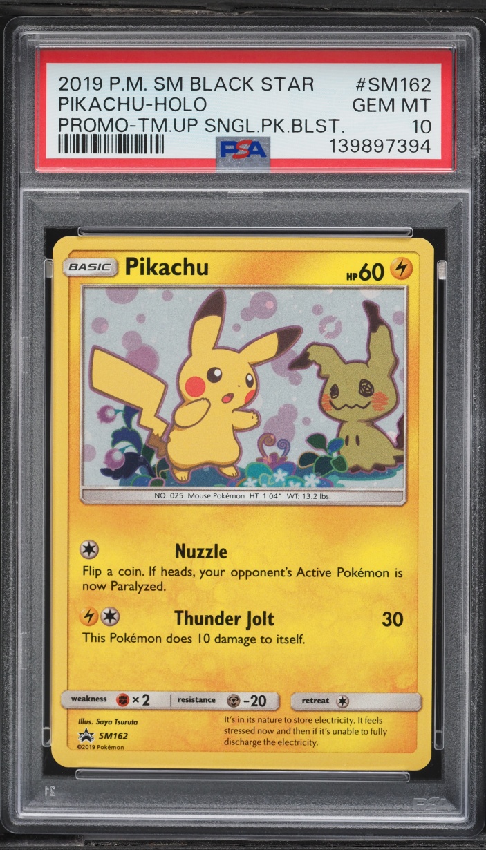 2019 Pokemon Sun & Moon Promo Team Up Holo Pikachu #SM162 PSA 10 GEM MINT