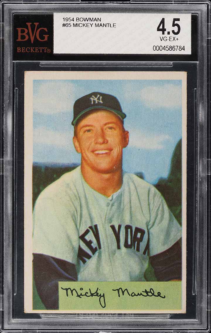 1954 Bowman Mickey Mantle #65 BVG 4.5 VGEX+
