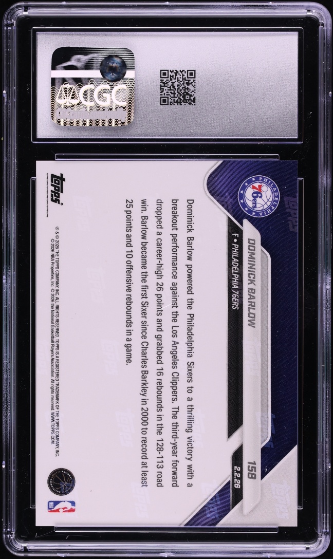2025 Topps Now Dominick Barlow #158 CGC 9 MINT
