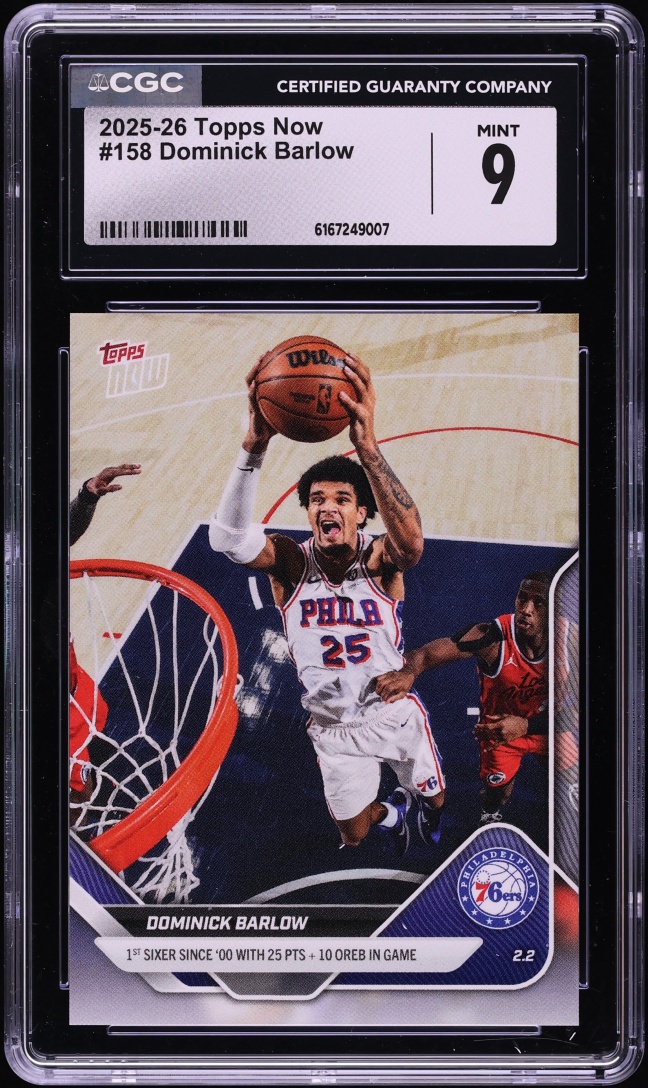 2025 Topps Now Dominick Barlow #158 CGC 9 MINT