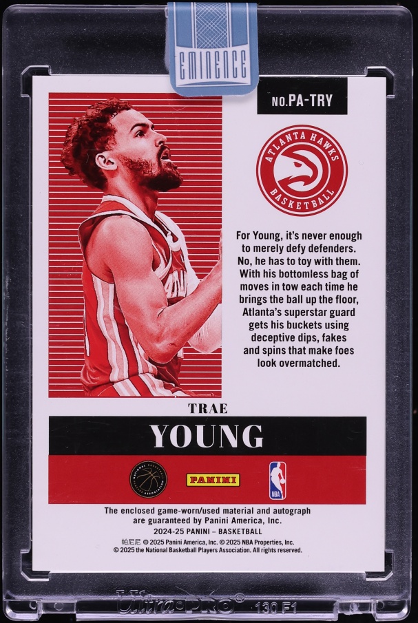 2024 Panini Eminence Trae Young PATCH AUTO /25 #PA-TRY - Photo 2