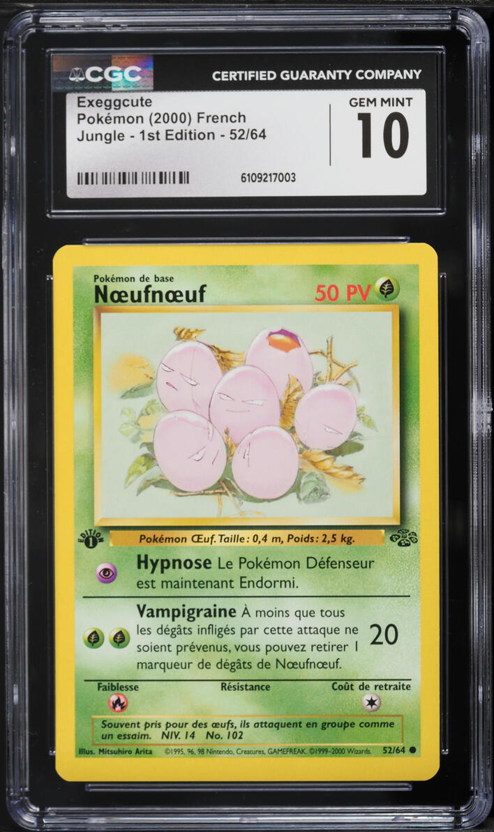 2000 Pokemon French Jungle 1st Edition Exeggcute #52 CGC 10 GEM MINT