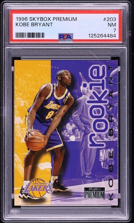 1996 Skybox Premium Kobe Bryant ROOKIE #203 PSA 7 NRMT on