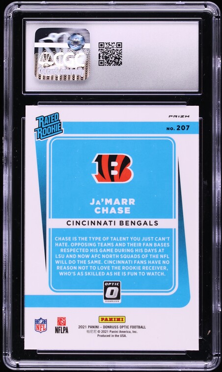 2021 Donruss Optic Holo Ja'Marr Chase ROOKIE #207 CGC 8 NM-MT