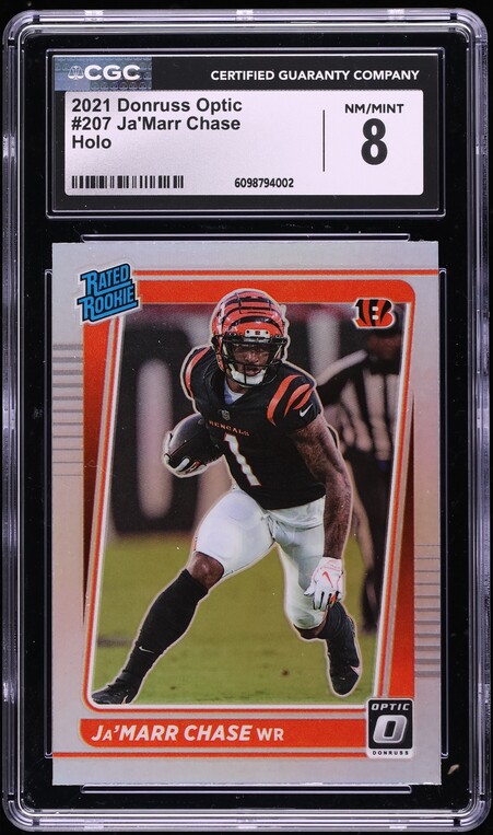 2021 Donruss Optic Holo Ja'Marr Chase ROOKIE #207 CGC 8 NM-MT