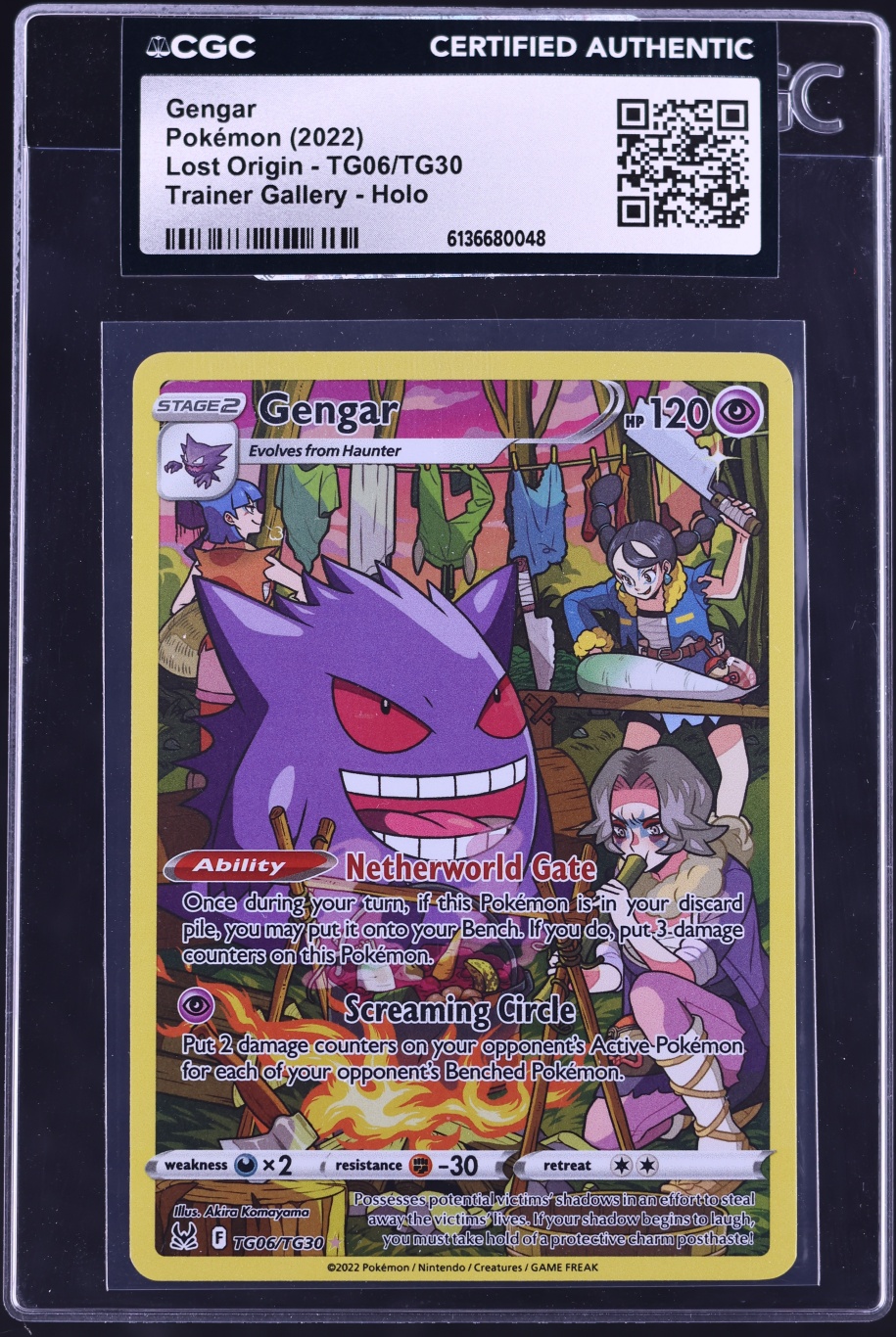 2022 Pokemon Sword & Shield Lost Origin CHR Gengar #TG06 CGC AUTH