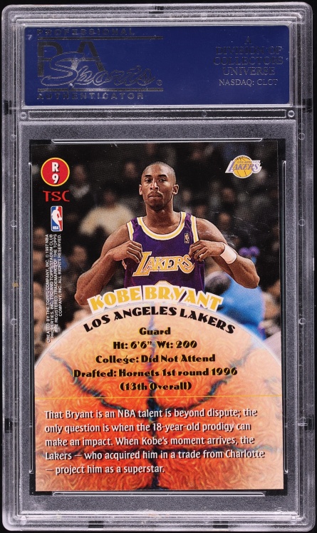 1996 Stadium Club 2 Kobe Bryant ROOKIE #R9 PSA 10 GEM MINT