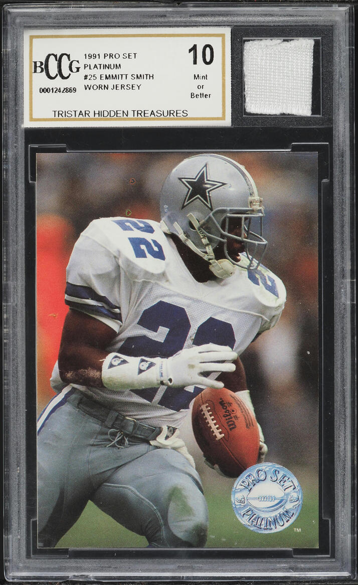 1991 Pro Set Platinum Emmitt Smith PATCH #25 BCCG 10
